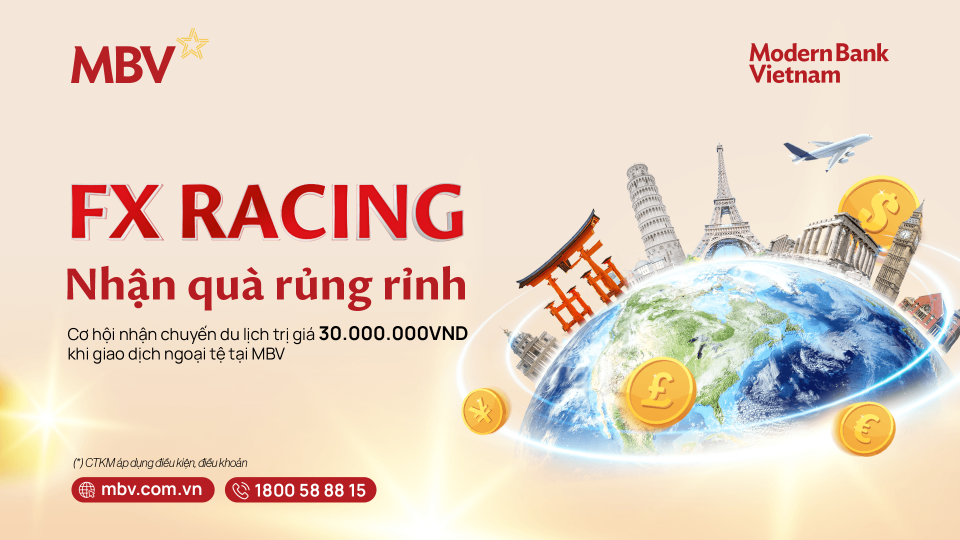 Giao dịch ngoại hối tại MBV: Bứt tốc doanh số - Nhận voucher du lịch tới 30 triệu đồng