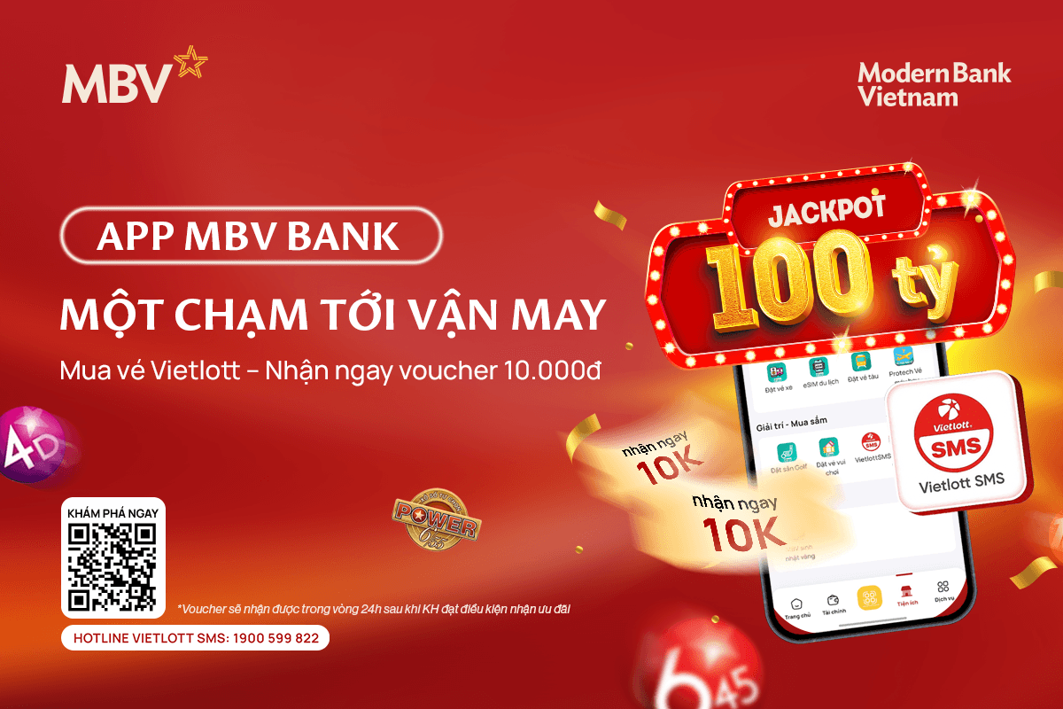 MUA VIETLOTT SMS TRÊN APP MBV BANK – NHẬN NGAY QUÀ TẶNG HẤP DẪN